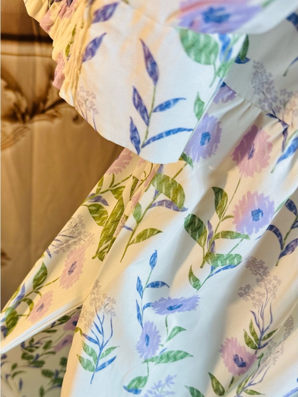 Beeson River White Dress with Lavender Floral Print - Picture 6 of 13